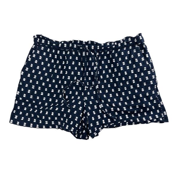 Ann Taylor LOFT Outlet Navy Blue Textured Shorts Size Small Drawstring Lined - Picture 6 of 6